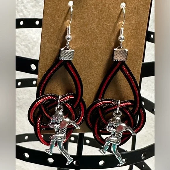 Handmade Football Fan Edition Paracord Earrings - Picture 2 of 2